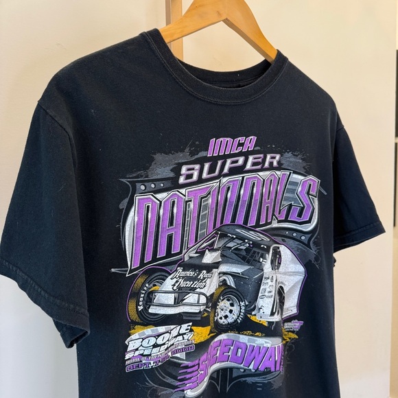 VINTAGE! 2009 IMCA Super Nationals Racing Graphic Tee Men's M Black Short Sleeve - Picture 2 of 8